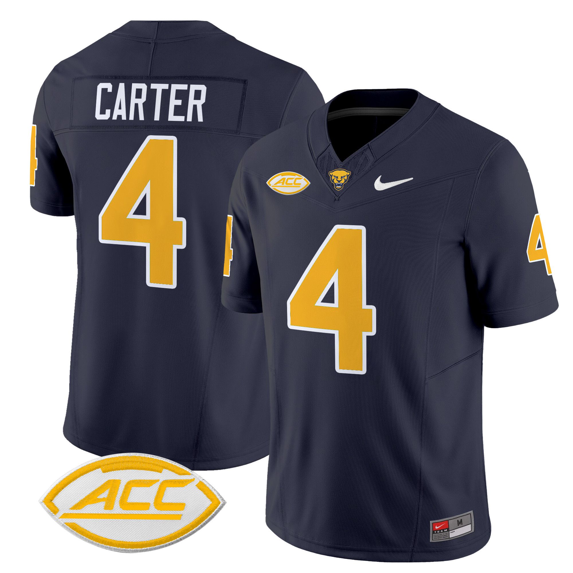Men Pittsburgh Panthers #4 Carter Black Nike 2024 Vapor Limited NCAA Jersey style 1